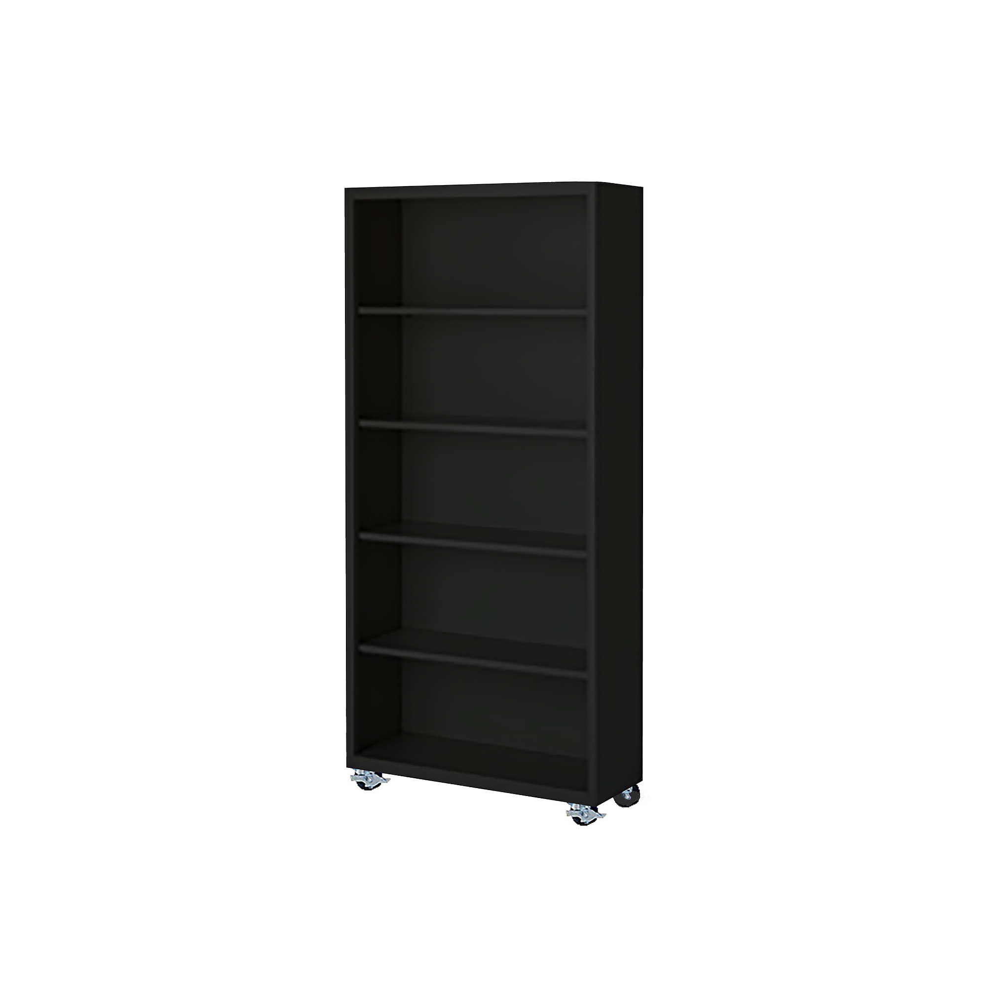 Steel Cabinets USA, 36in.x18in.x75in. Black Mobile Bookcase Full Assembled, Height 75 in, Shelves (qty.) 5, Material Steel, Model# MBCA-367518-B